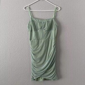 Linjou Corset Dress Bodycon Stretch XL Junior Girls Pastel Green Mini Party Wear